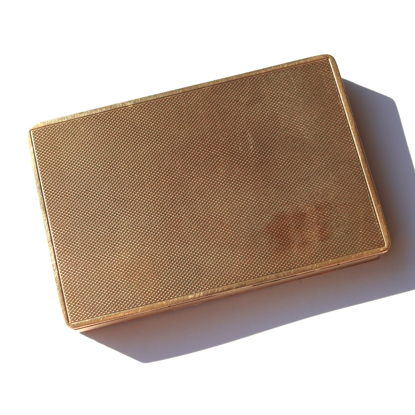 British Art Deco 1912 9ct Gold Engine Turned Snuff Box maker: G. Edward & Son Glasgow