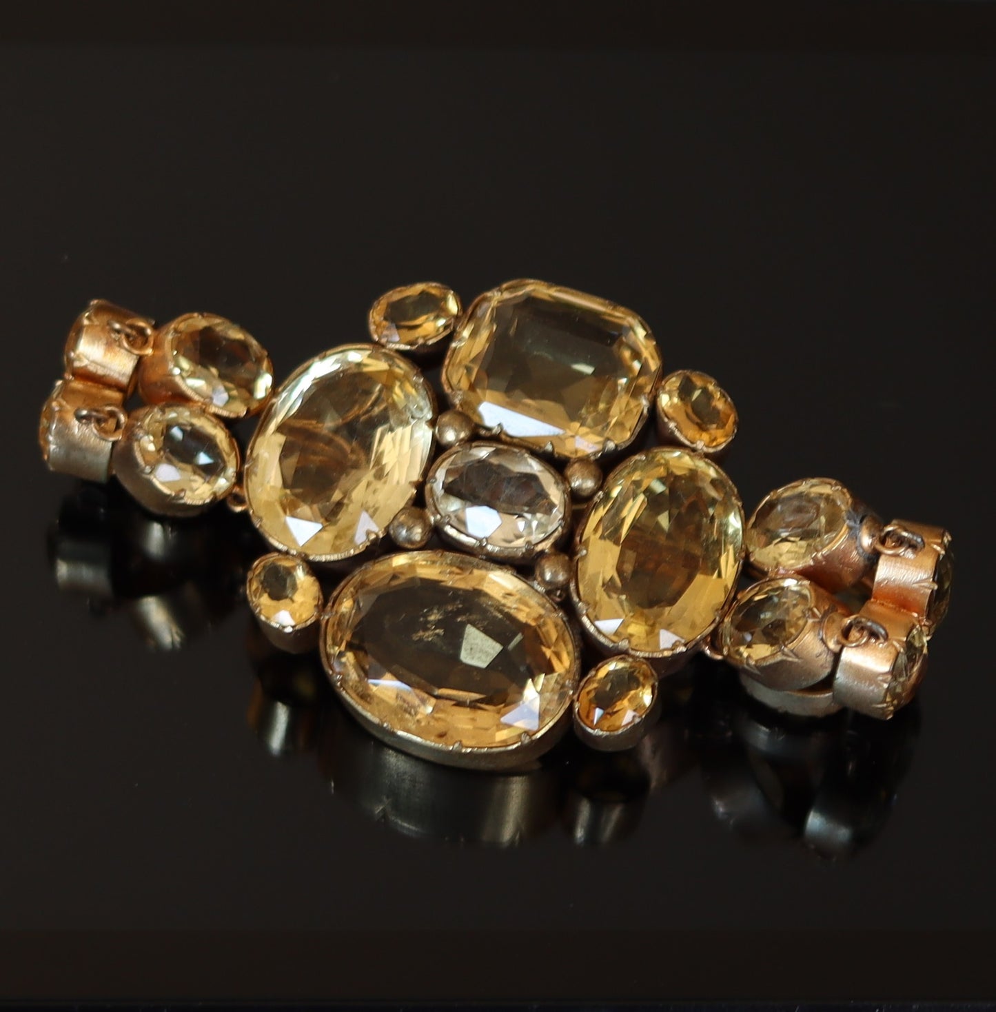 Victorian Pinchbeck or Rolled Gold Citrine Statement Bracelet
