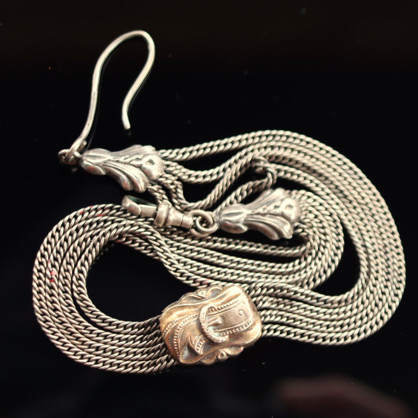 Antique Norway 828/1000 Lodig Silver mark c1850 Gold Vermeil Albertina Pocket Watch Chain
