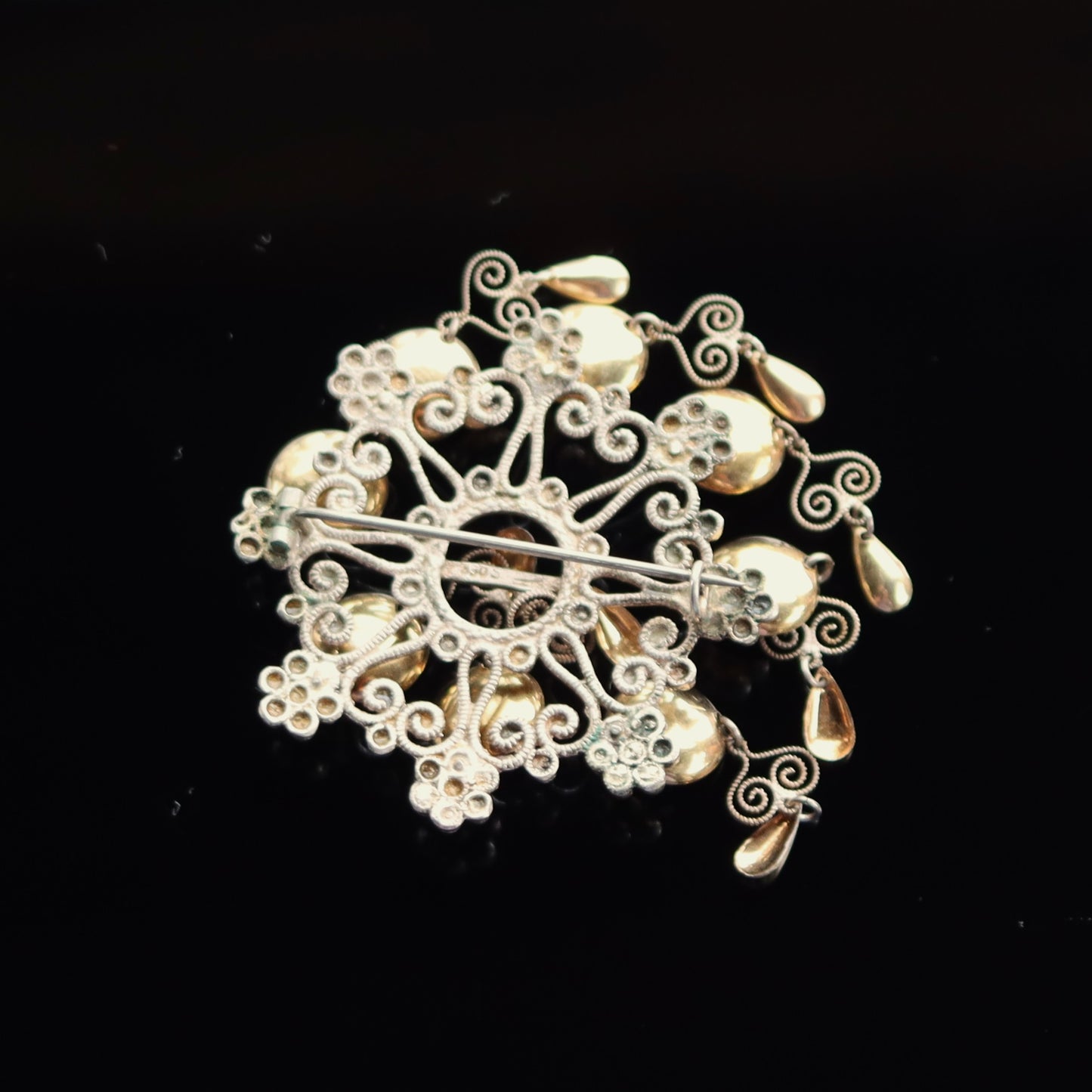 Vintage Norway 830S Sterling Silver Gold Vermeil Solje Scandinavian Brooch