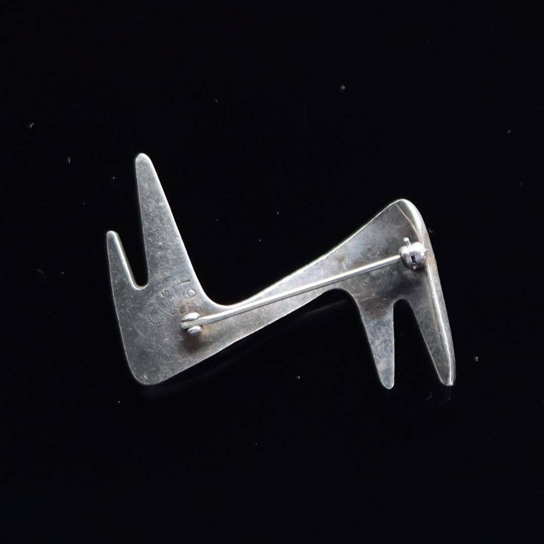 Vintage Mid Century Scandinavian Danish Modern Sterling Silver Brooch Georg Jensen