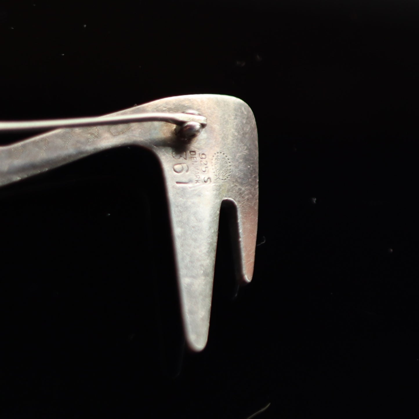 Vintage Mid Century Scandinavian Danish Modern Sterling Silver Brooch Georg Jensen