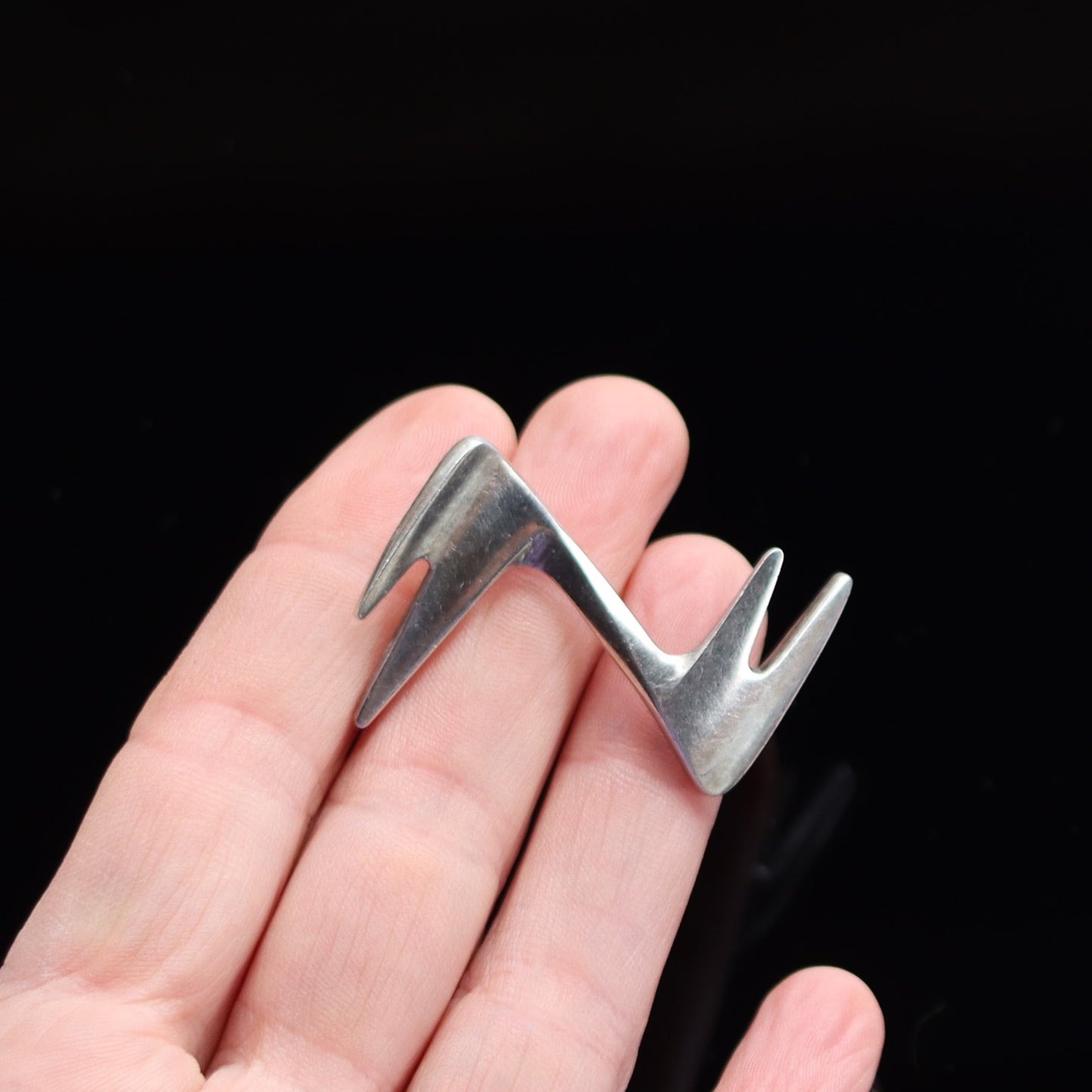 Vintage Mid Century Scandinavian Danish Modern Sterling Silver Brooch Georg Jensen