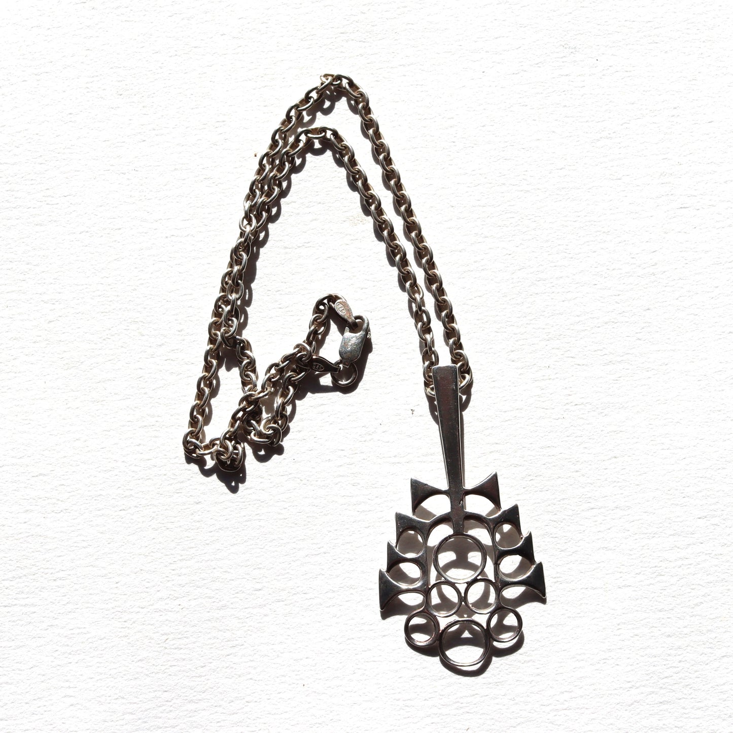 Vintage David Andersen Norway 925S Sterling Silver Viking Design Pendant Necklace