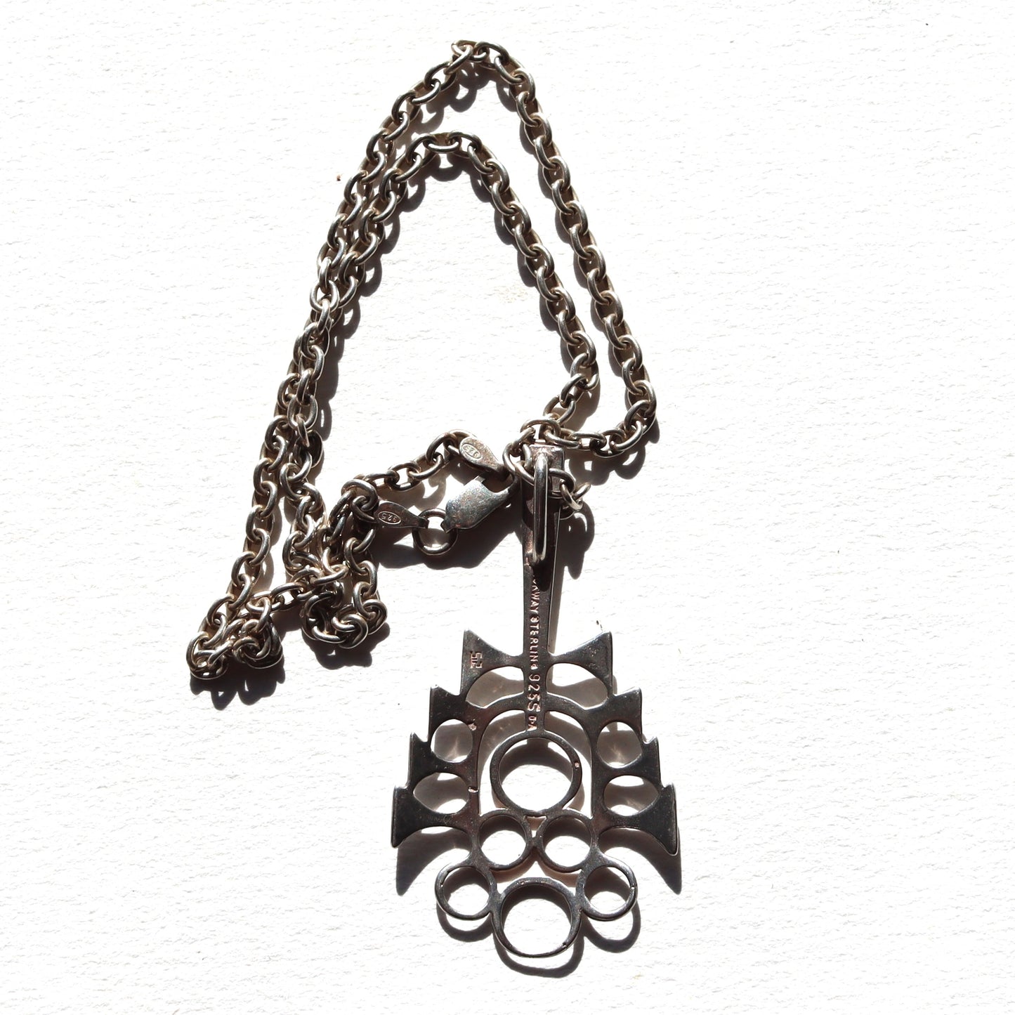 Vintage David Andersen Norway 925S Sterling Silver Viking Design Pendant Necklace