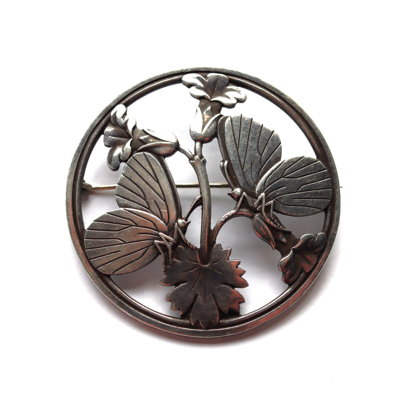 Vintage Mid Century Scandinavian Danish Modern Georg Jensen Sterling Silver Butterfly Brooch Denmark c1960