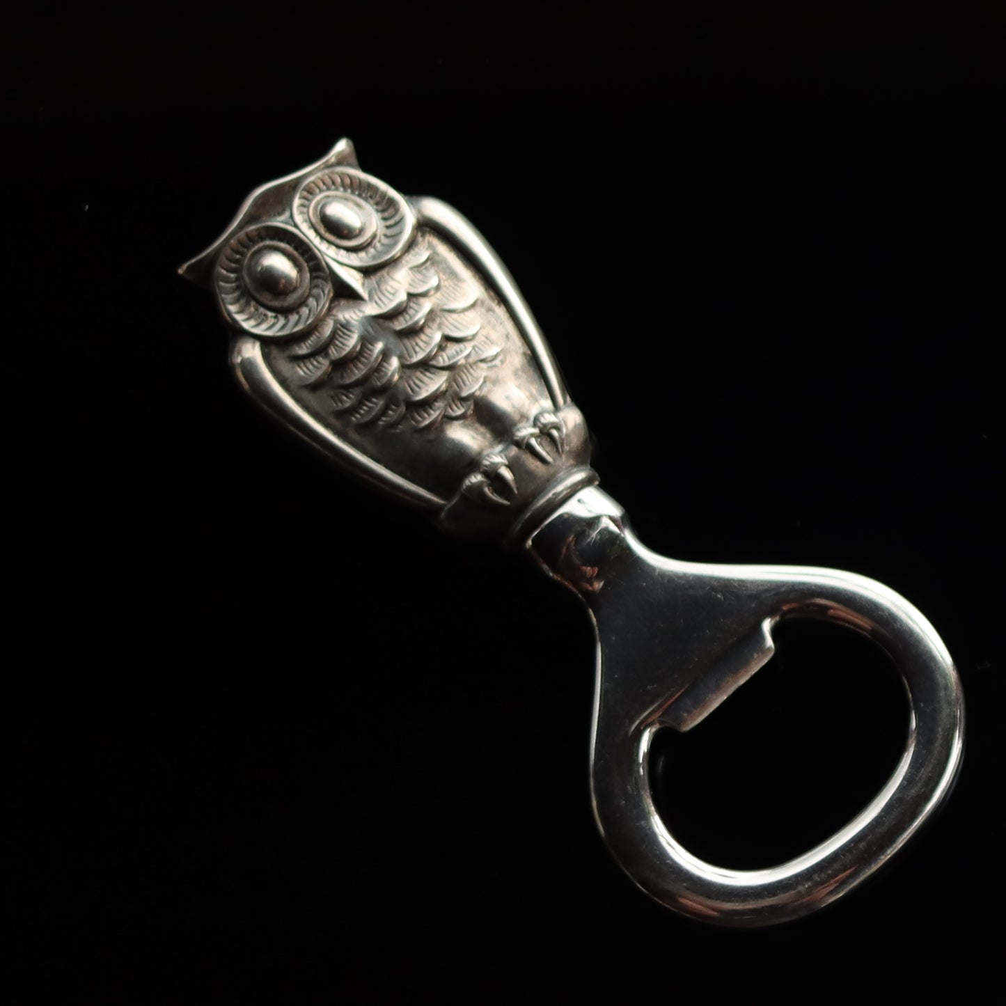 Vintage Gorham Sterling Silver Figural Owl Bottle Opener