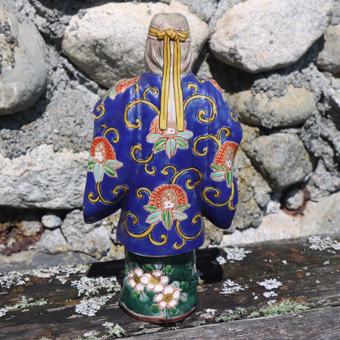 Japan Japanese Kutani Figure Kimono Classic Noh Theater Masked Figure Un Signed