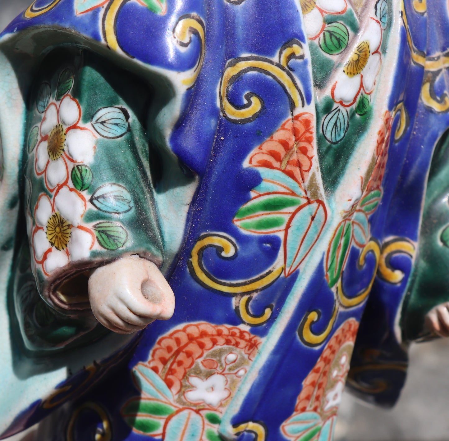 Japan Japanese Kutani Figure Kimono Classic Noh Theater Masked Figure Un Signed