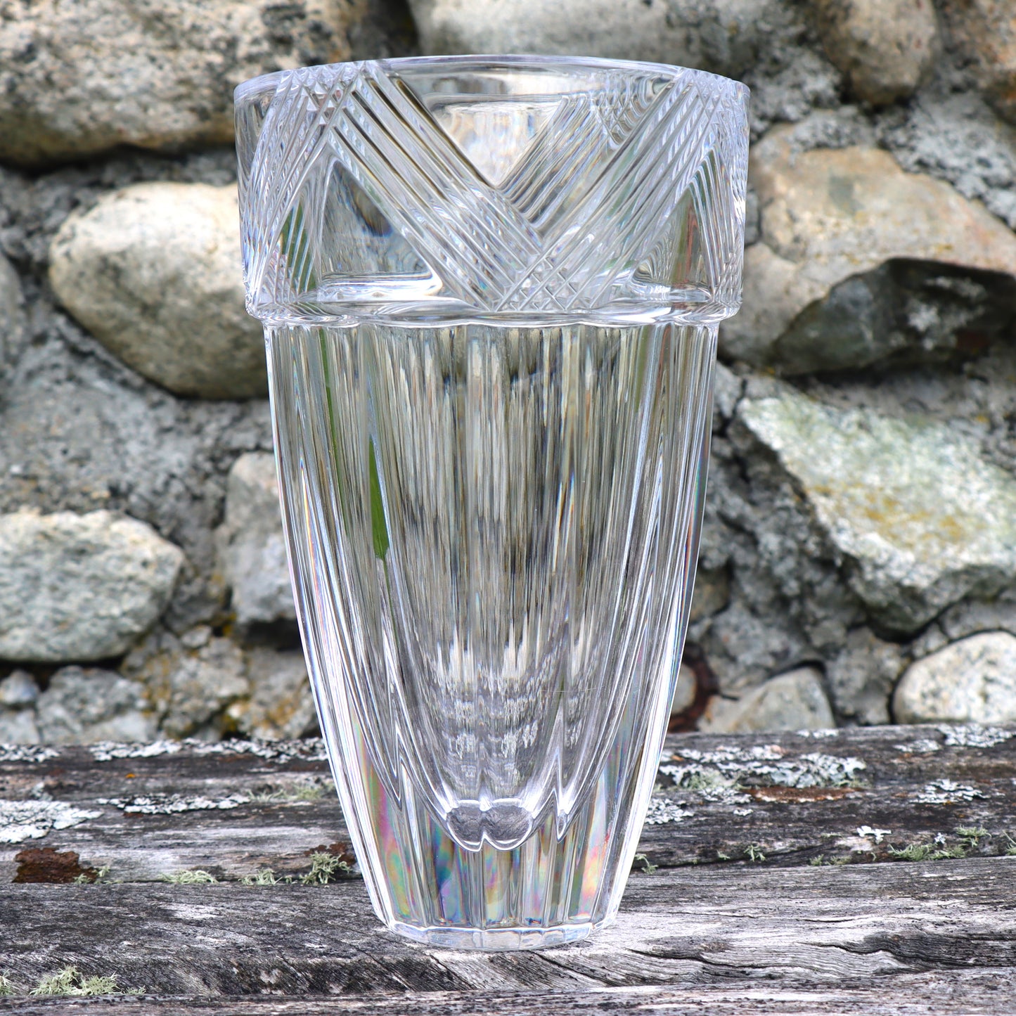 Vintage Orrefors Erica Lagerbielke Aladdin Deco Style Crystal Vase 10"