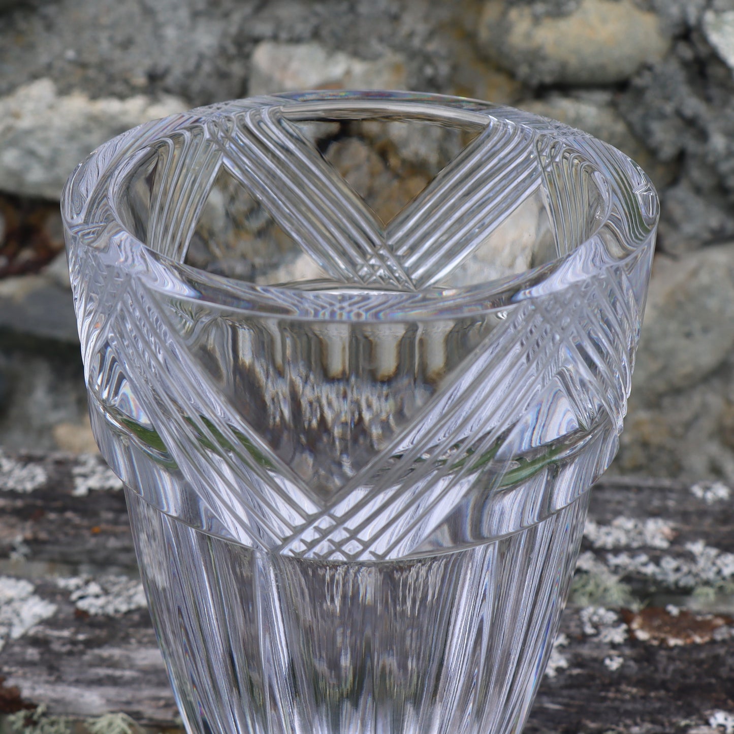 Vintage Orrefors Erica Lagerbielke Aladdin Deco Style Crystal Vase 10"