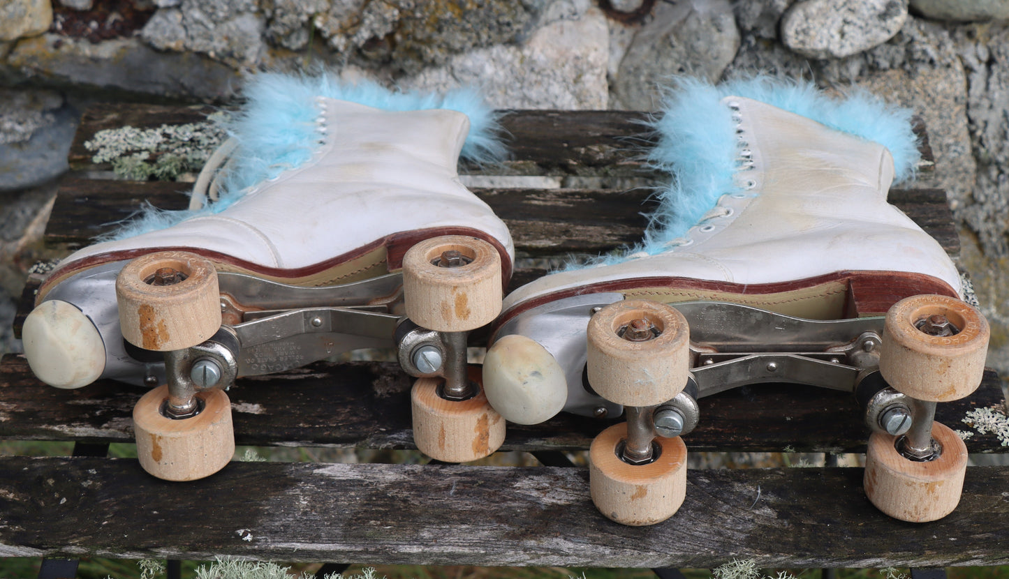 Vintage Chicago Shoe Skate Roller Skates Betty Lytle Styled by Hyde Original Case c1940