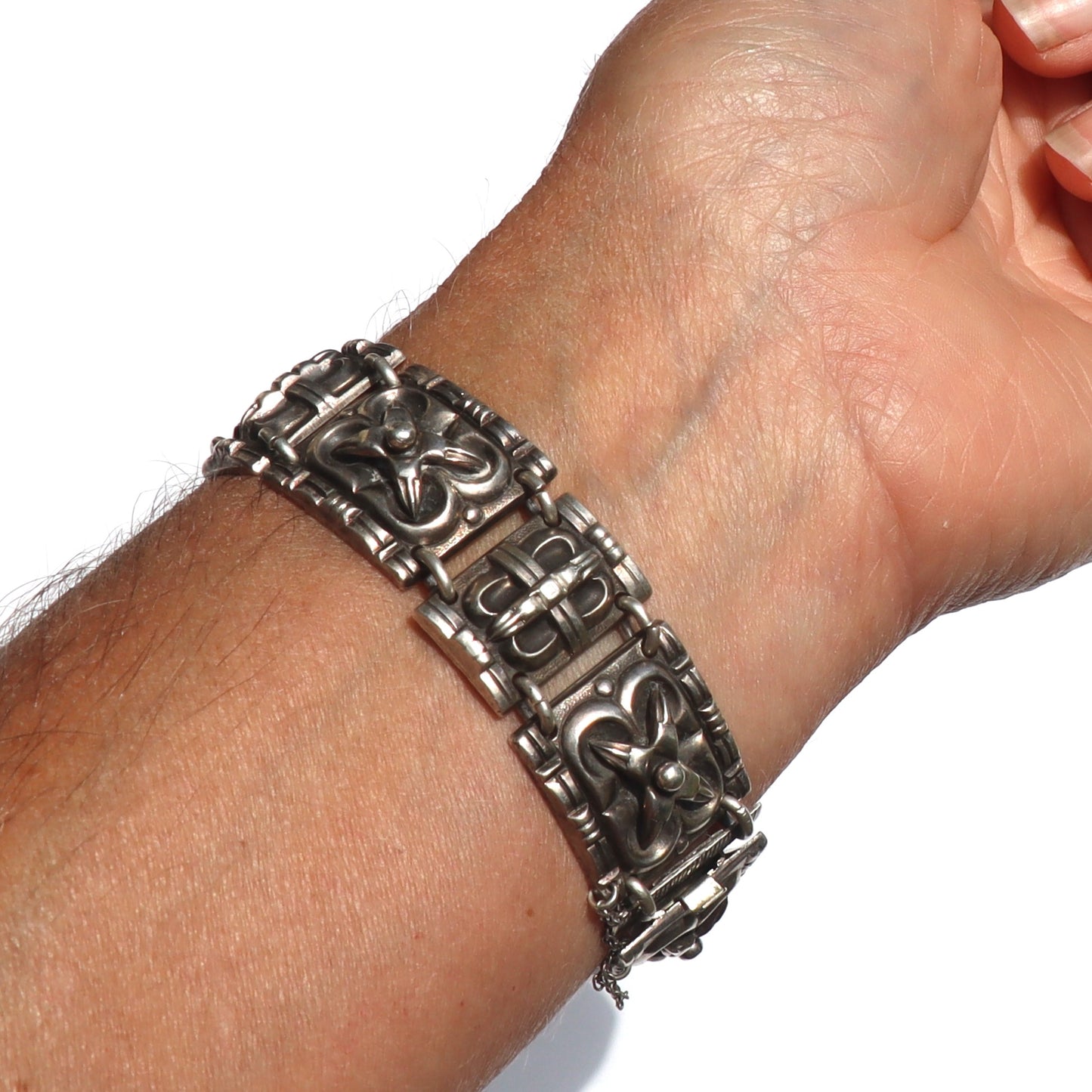 Vintage Mid Century Mod Norway David Andersen Saga Viking Design Link Bracelet