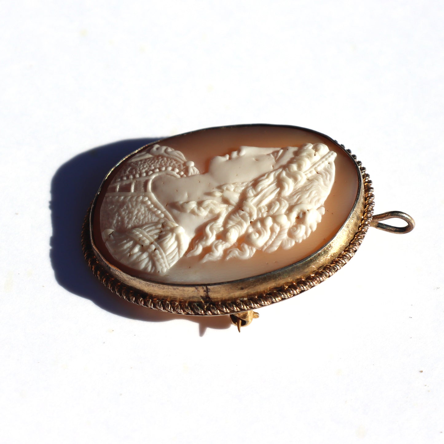Victorian Italian Renaissance Revival Cameo Portrait of a Woman in Elegant 16thc Dress