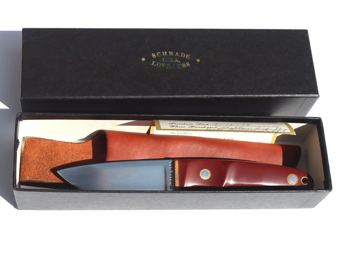 Vintage Near Mint Schrade Hunter Fixed Blade Loveless Knife Original Sheath and Box