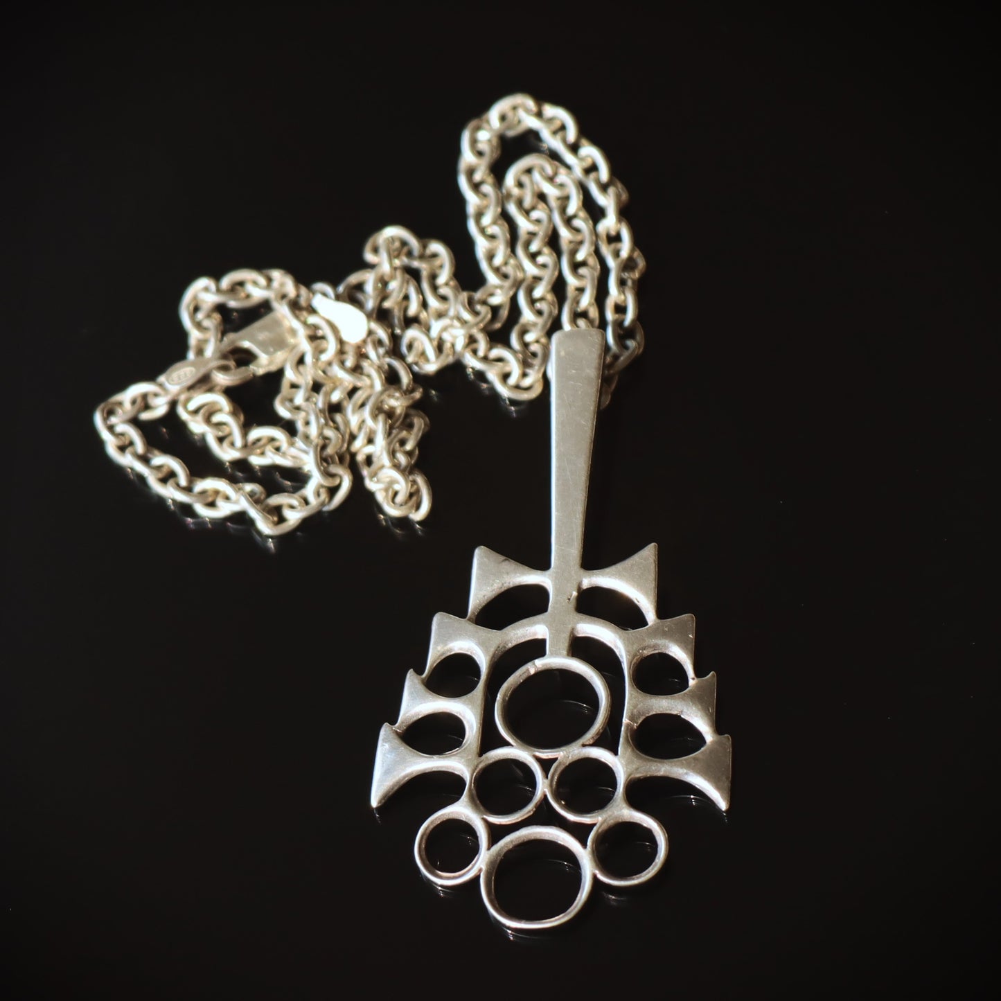 Vintage David Andersen Norway 925S Sterling Silver Viking Design Pendant Necklace