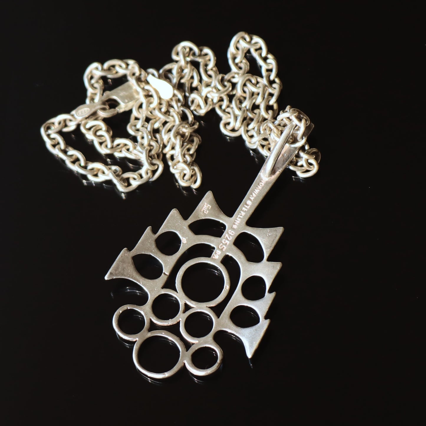 Vintage David Andersen Norway 925S Sterling Silver Viking Design Pendant Necklace
