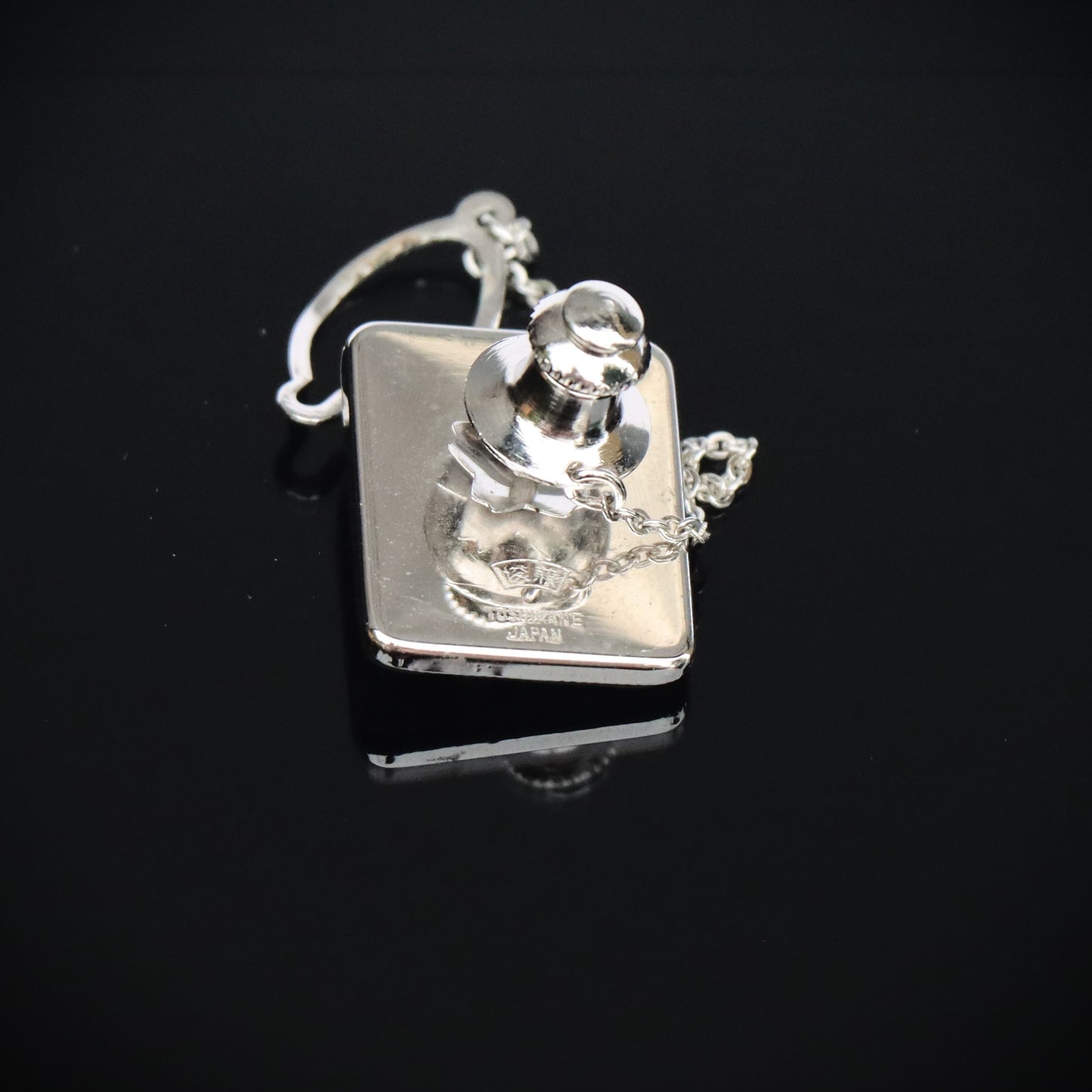 Vintage Japanese Toshikane Rhodium Plate Wise Man Tie Tack Fukurokuju c1950