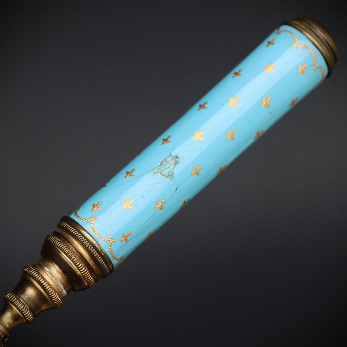 Antique Le Fils Paris Sevres Blue Enamel Gilt Telescoping Opera Glasses