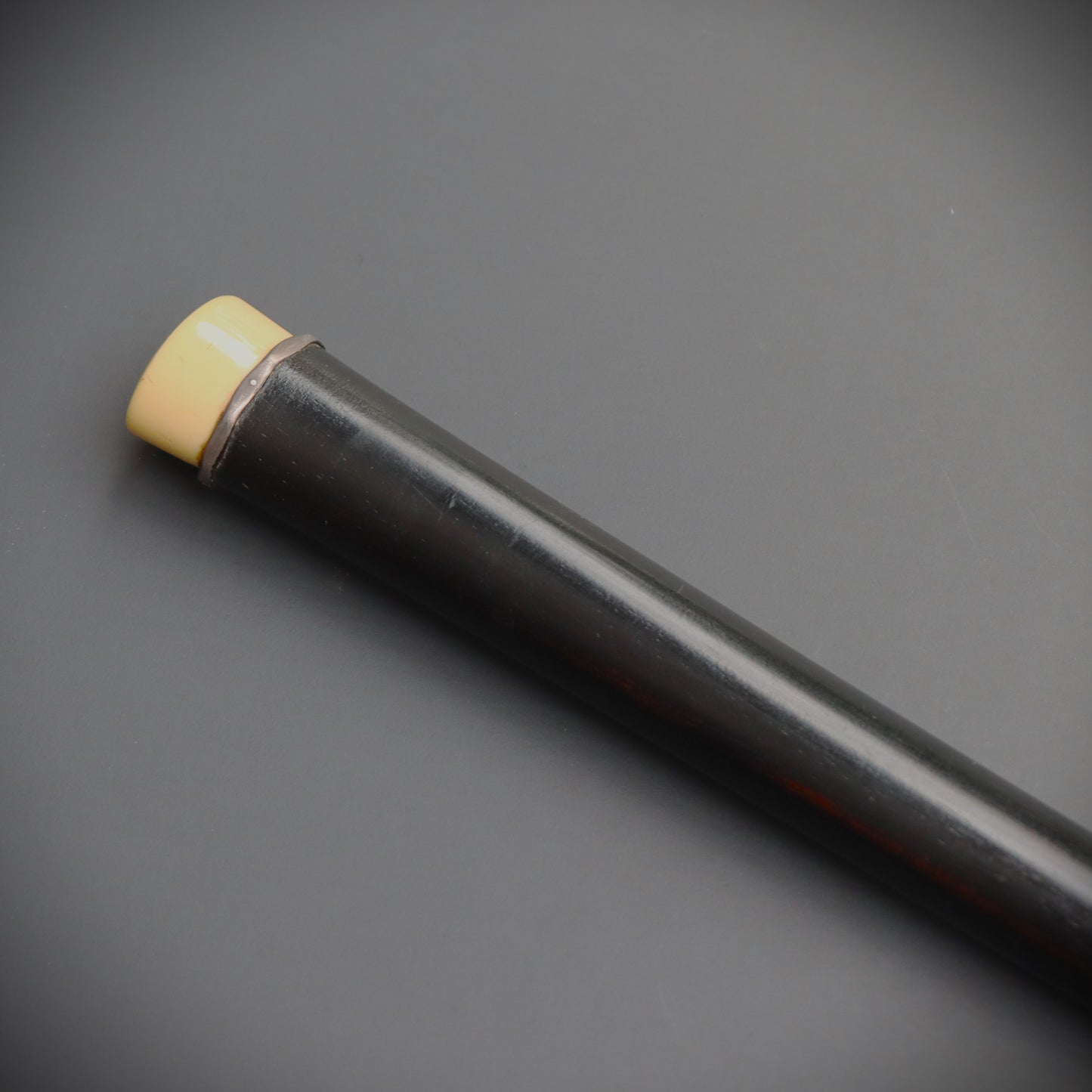 Art Deco Sterling Silver Ebony Tuxedo White Tie Dress Evening Walking Stick 1920s