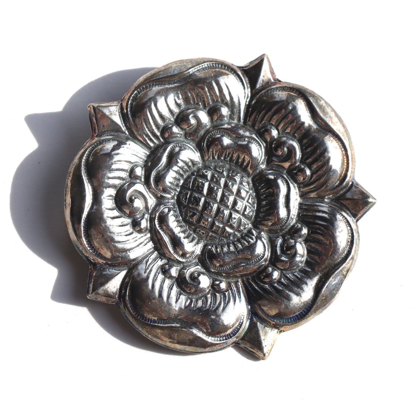 Vintage Norway 925S Sterling Silver Traditional Trondheim Rose Signed Morken Brooch