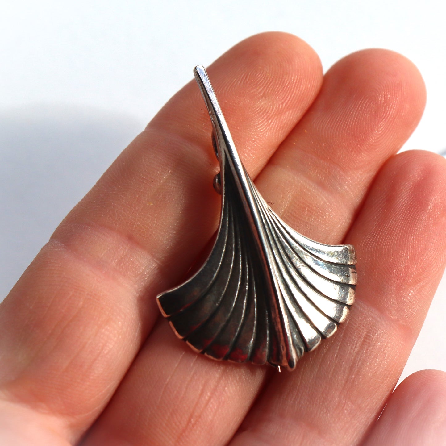 Mid Century Danish Modern Sterling Silver Frans Magnussen Viking Ship Brooch Earrings Set