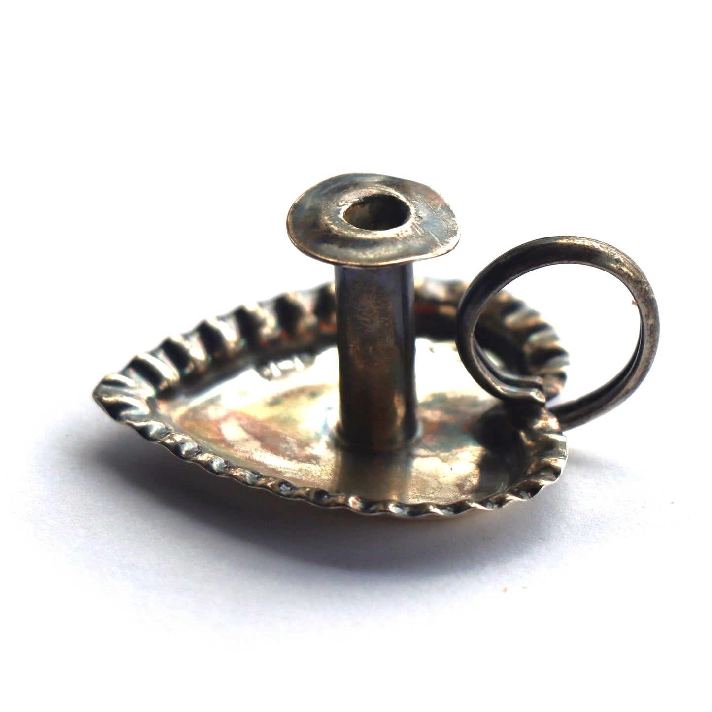 Antique Victorian Sterling Silver Novelty Miniature Candle Chamberstick Birmingham 1902