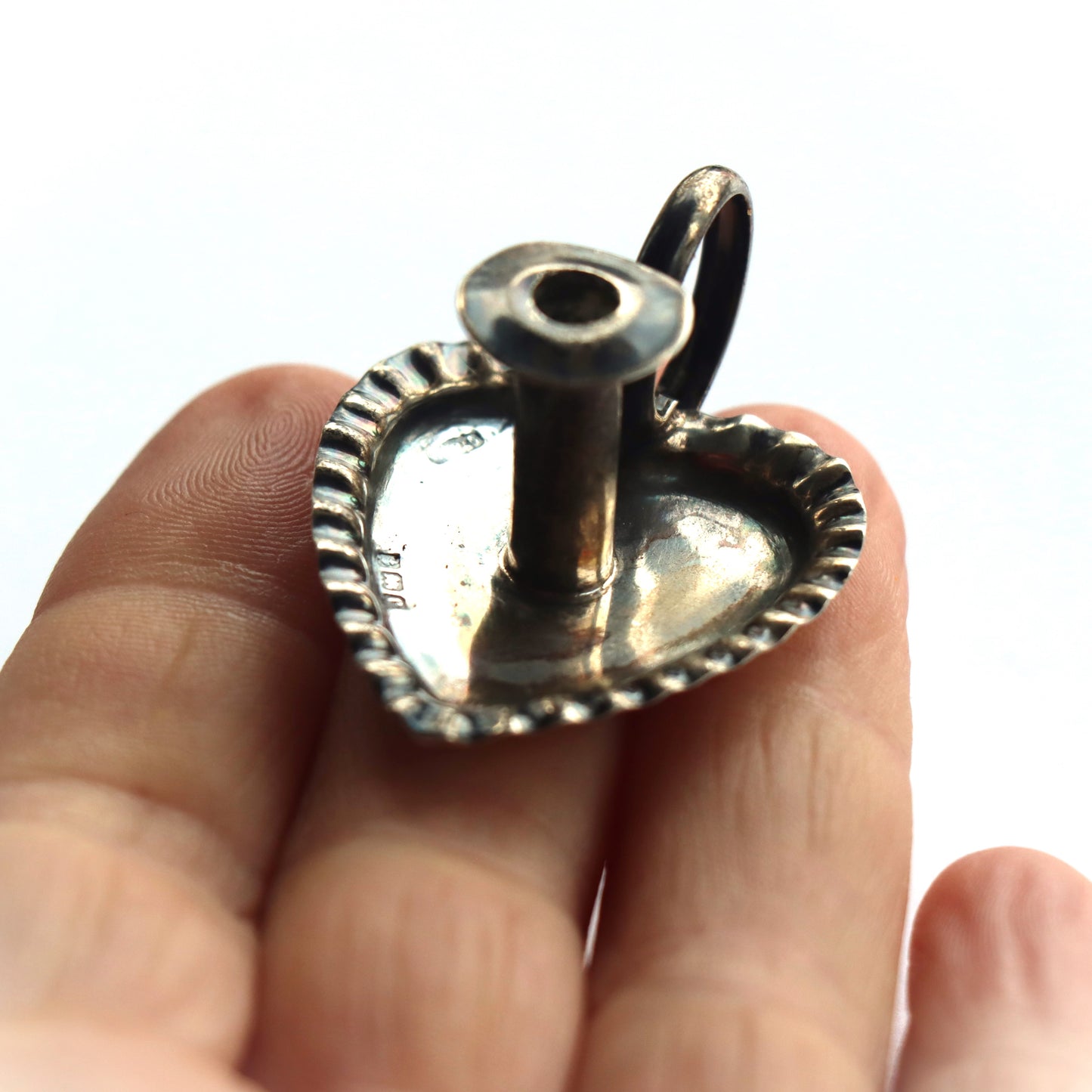 Antique Victorian Sterling Silver Novelty Miniature Candle Chamberstick Birmingham 1902