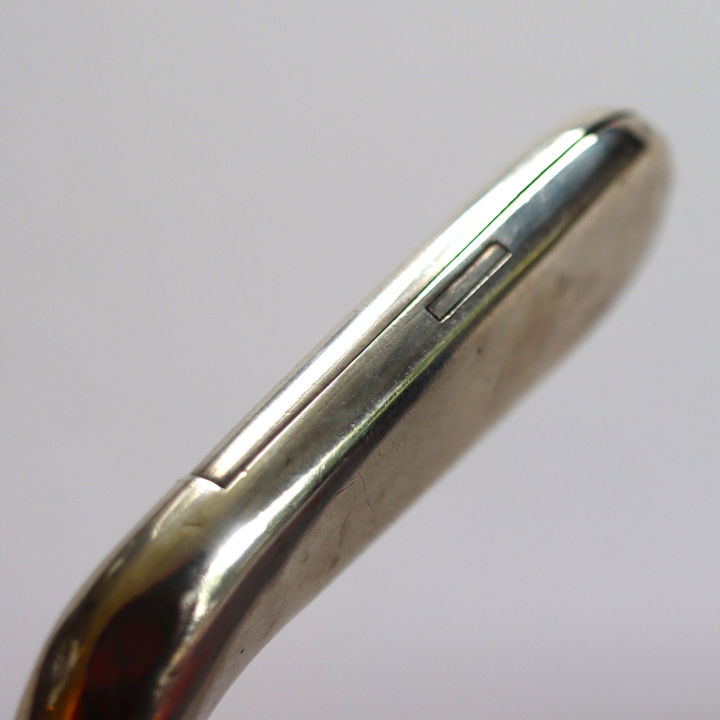 Art Deco c1920 900 Silver Novelty Ebony Walking Stick Golf Club Cigarette Case