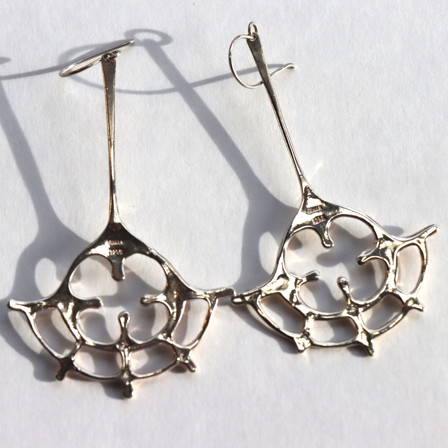 Contemporary Norwegian Juhls Silver Gallery Sterling Silver Statement Earrings