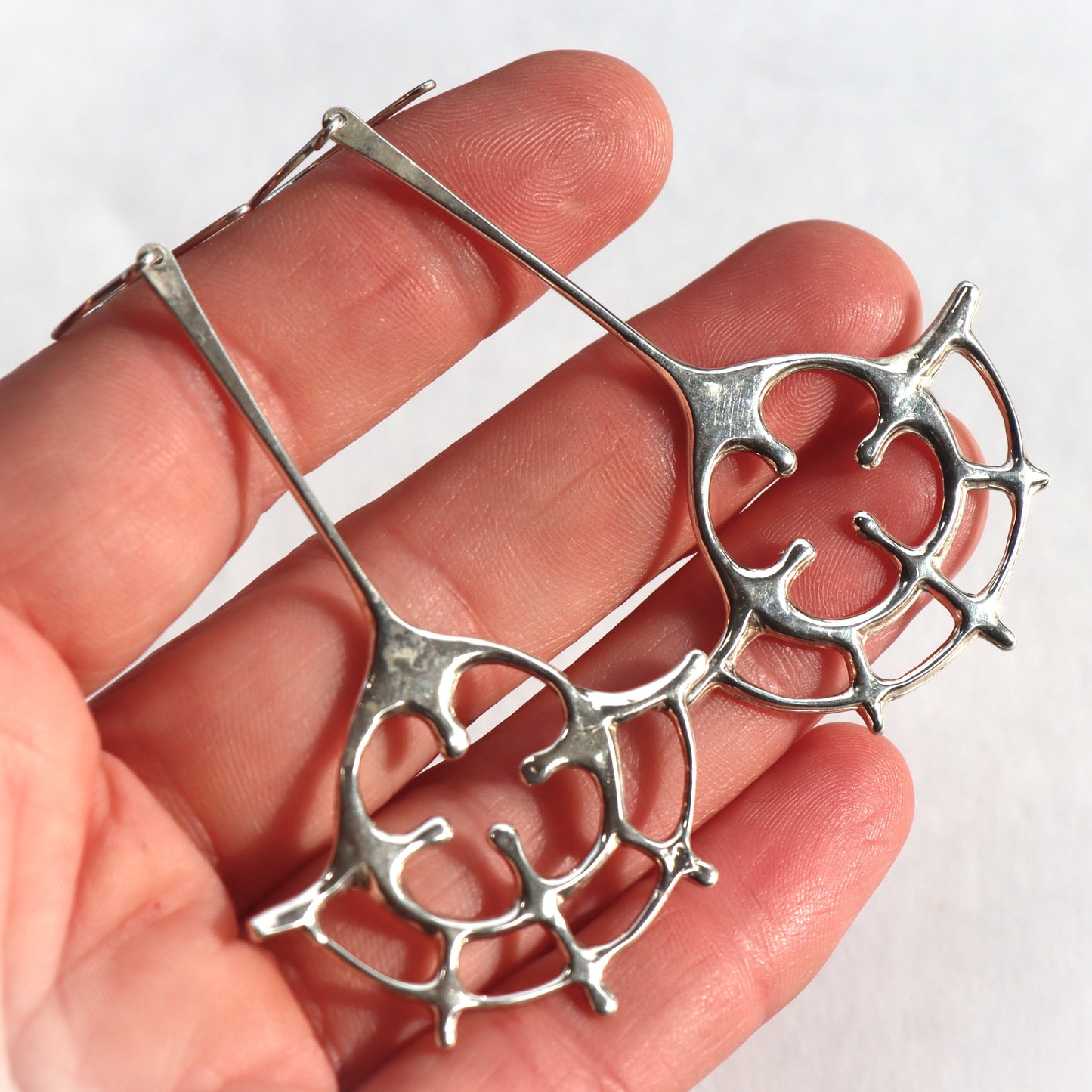 Contemporary Norwegian Juhls Silver Gallery Sterling Silver Statement Earrings