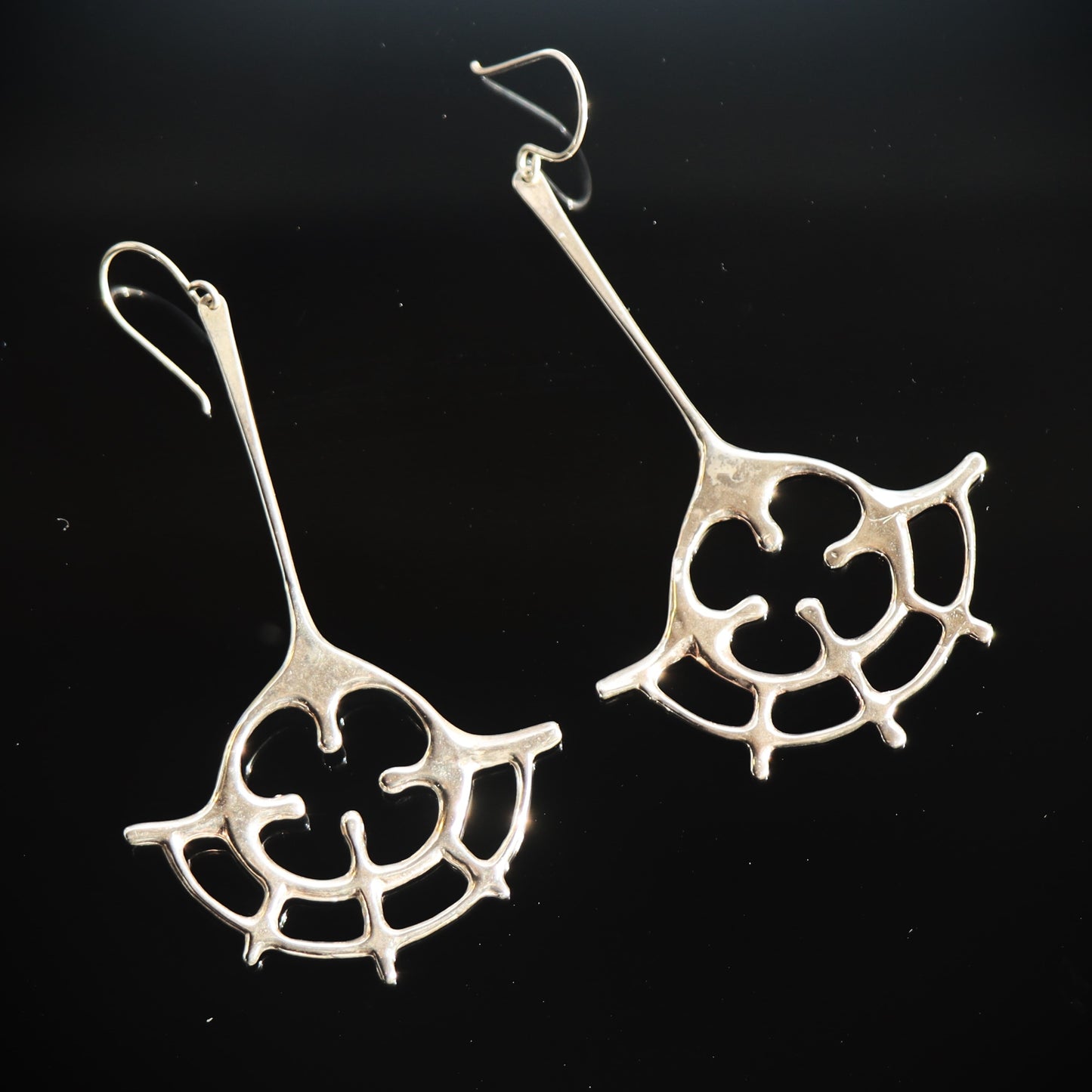 Contemporary Norwegian Juhls Silver Gallery Sterling Silver Statement Earrings