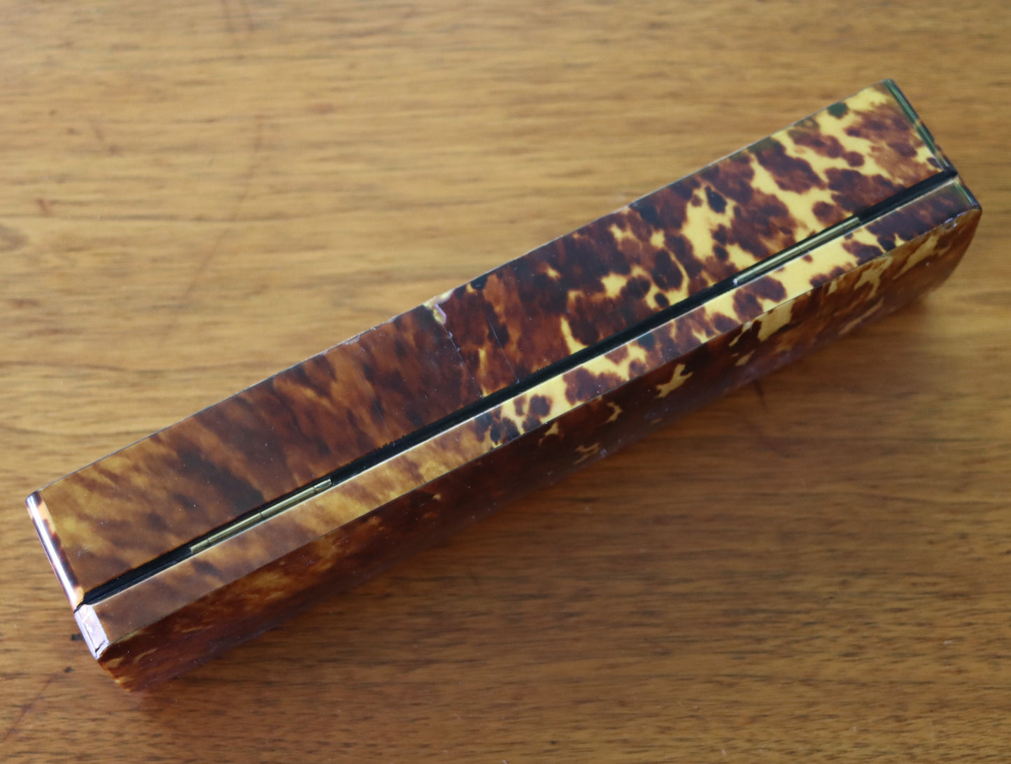 Antique Tortoise Shell Fan in Original Fitted Case c1900