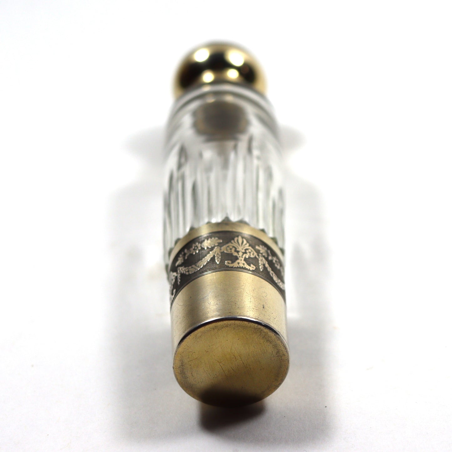 Antique French Empire 950 Silver Vermeil Crystal Perfume Flask Fitted Case