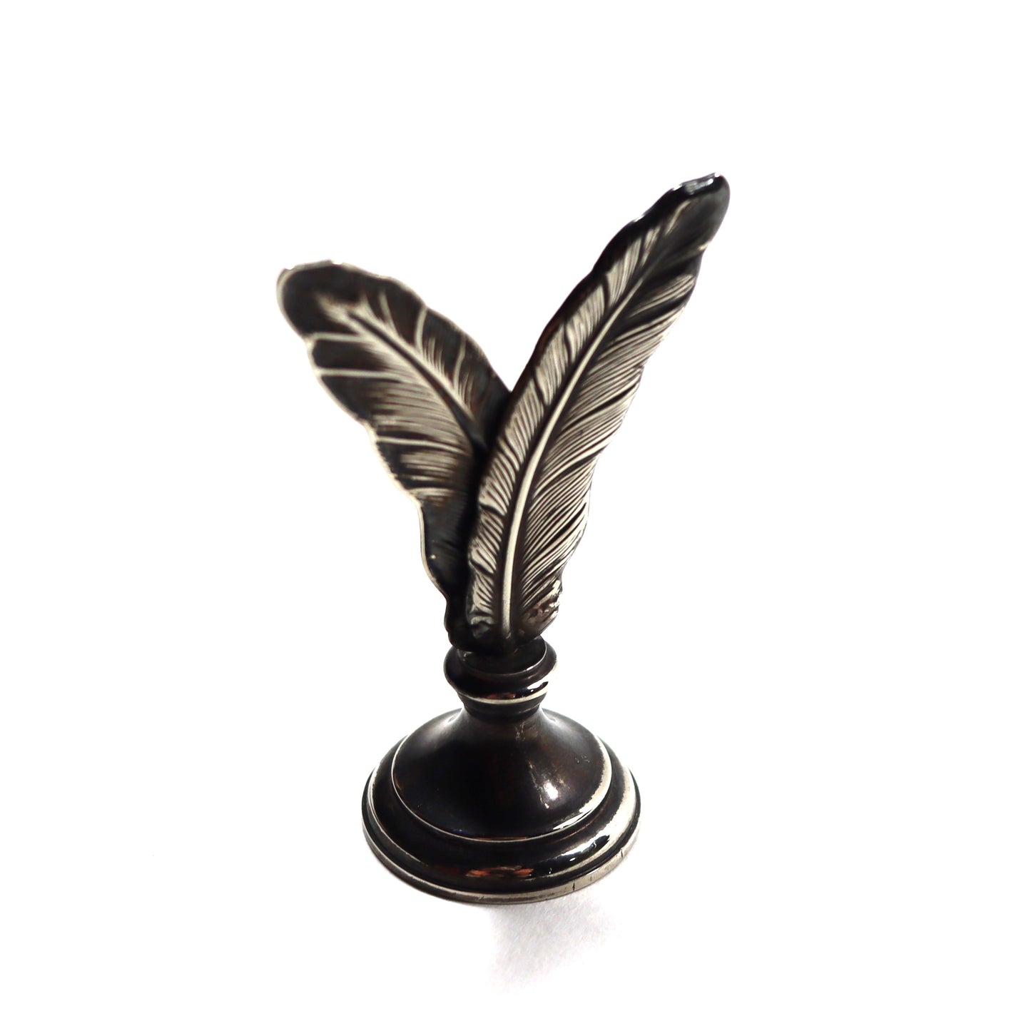 Art Nouveau Continental Silver Plate Feather Quill Name Card Menu Holder