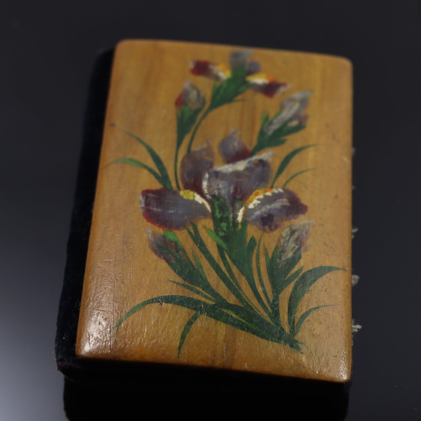Antique Hand Painted Wood Sewing Souvenir Needle Wallet 'Vichy' France c1900