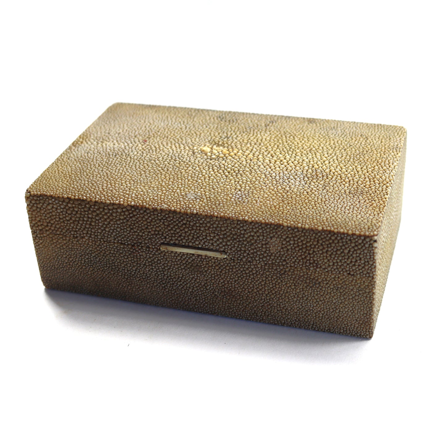 Art Deco Creamy Pale Green Shagreen Clad Wood Table Box c1930