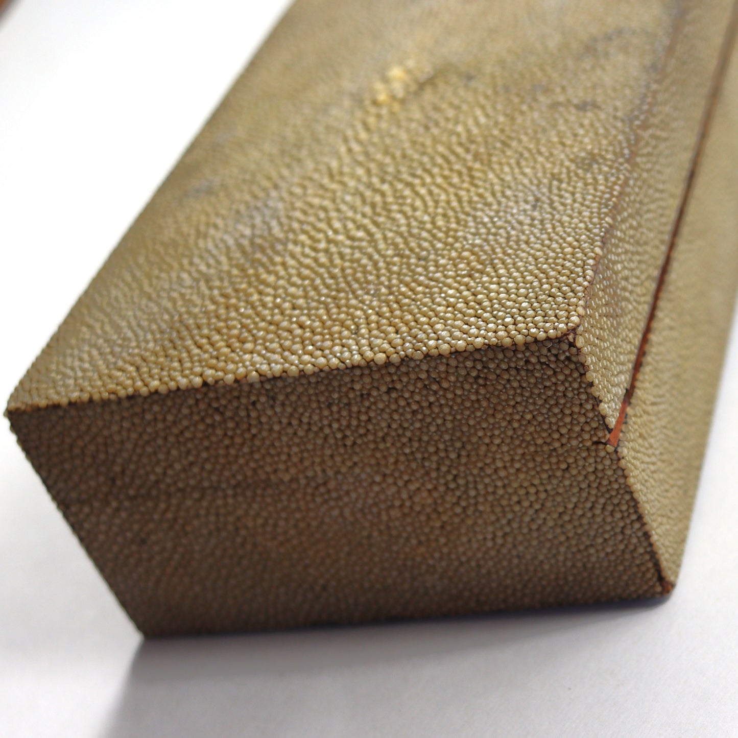 Art Deco Creamy Pale Green Shagreen Clad Wood Table Box c1930
