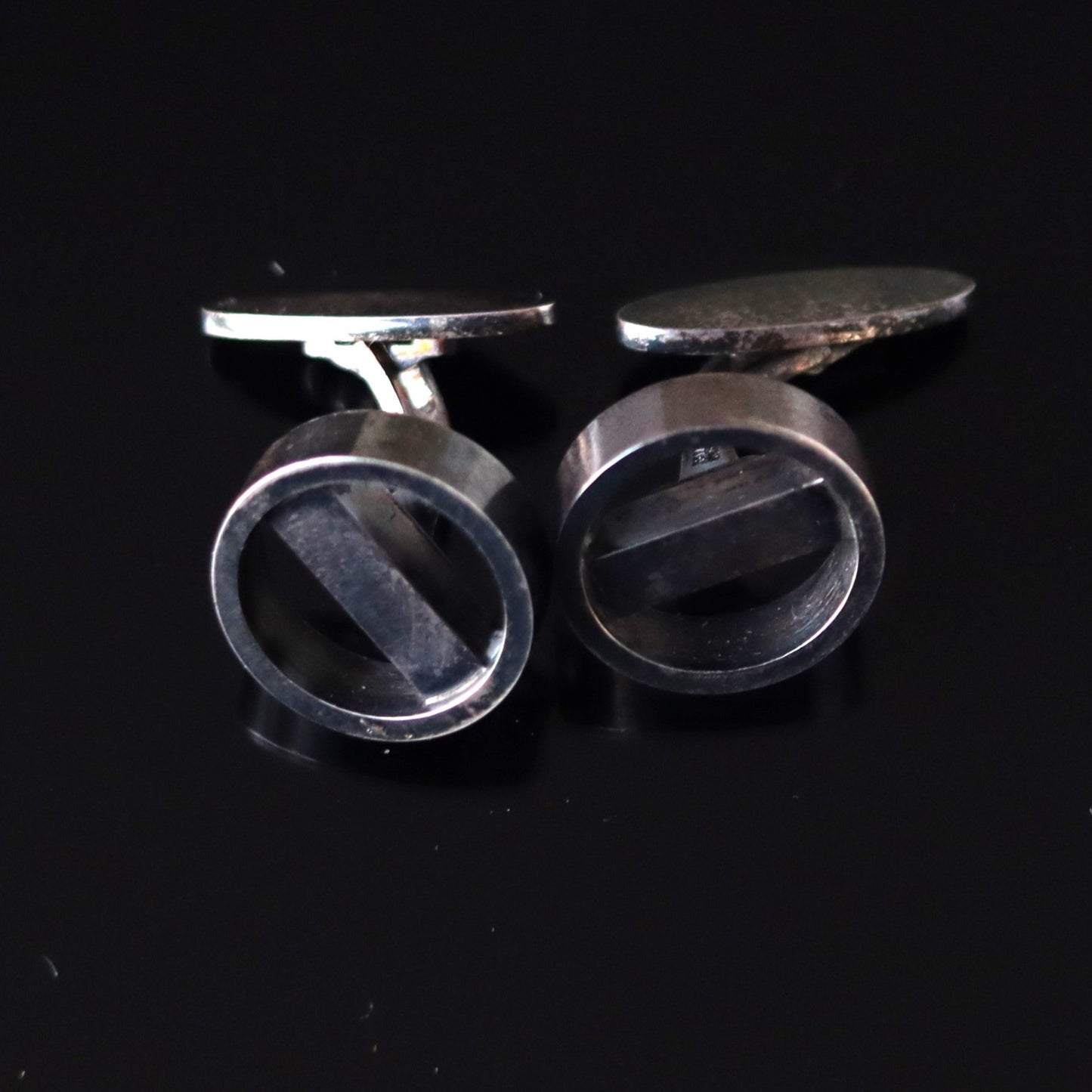 Danish Mid Century Modernist Sterling Silver Georg Jensen Cufflinks Original Box