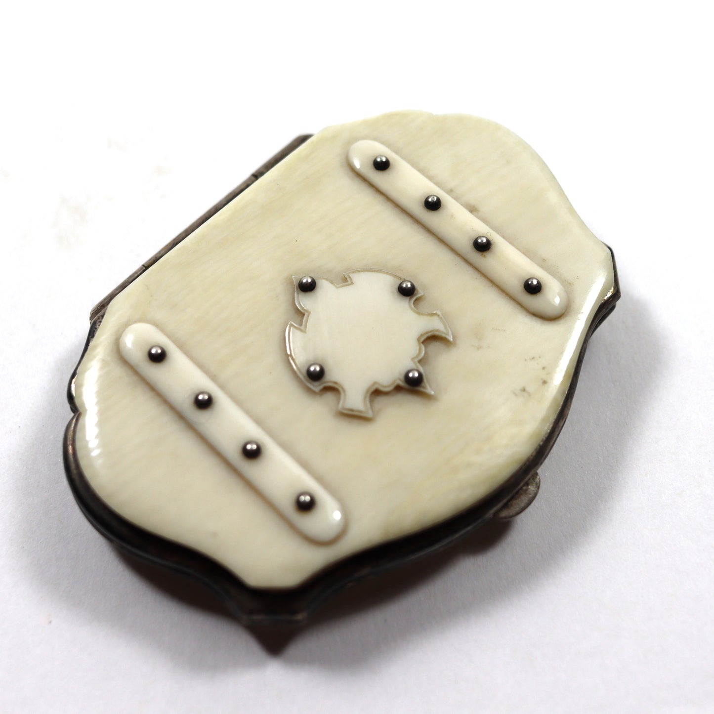 French Victorian Celluloid & Silk Porte Monnaie de Communicant Wallet Coin Purse