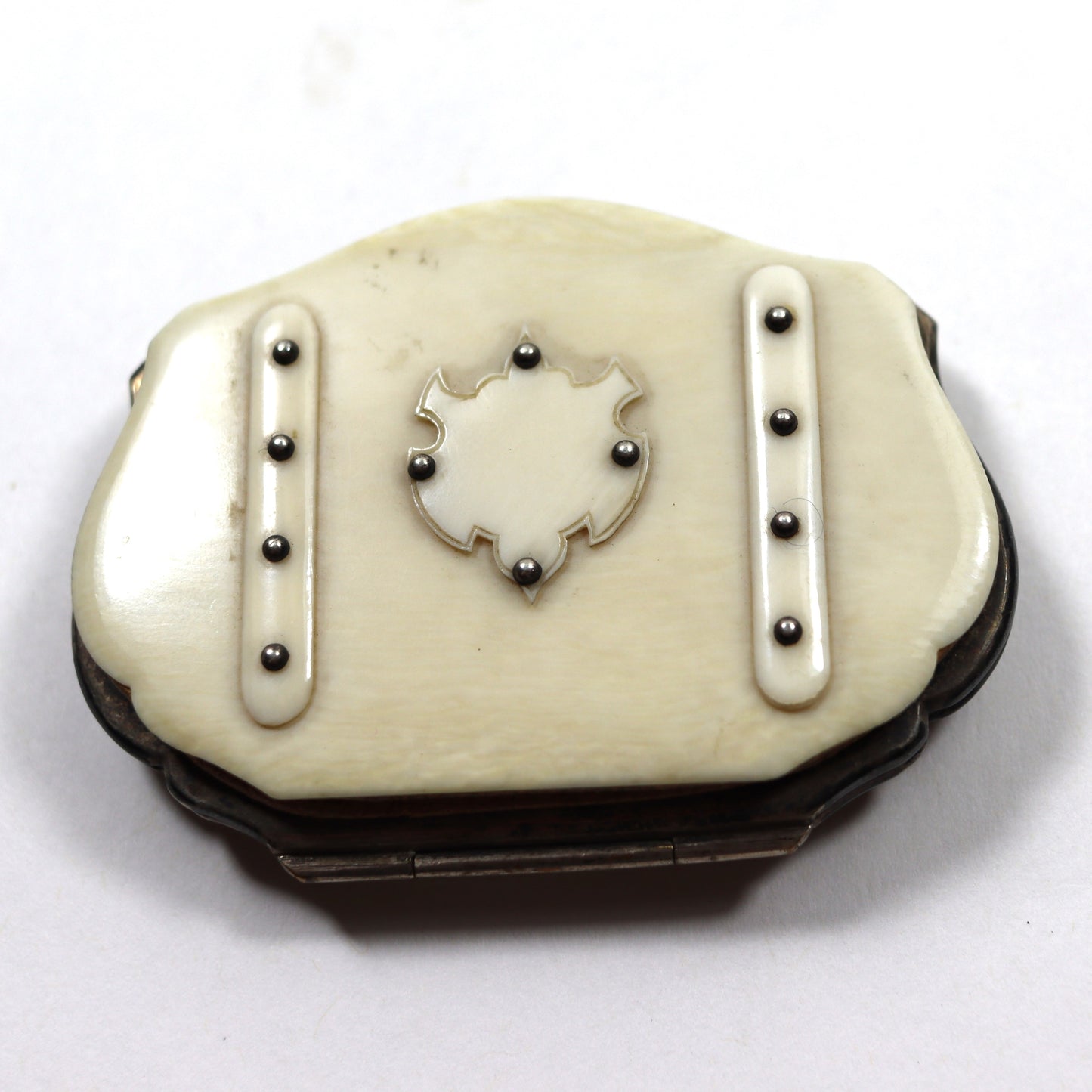 French Victorian Celluloid & Silk Porte Monnaie de Communicant Wallet Coin Purse