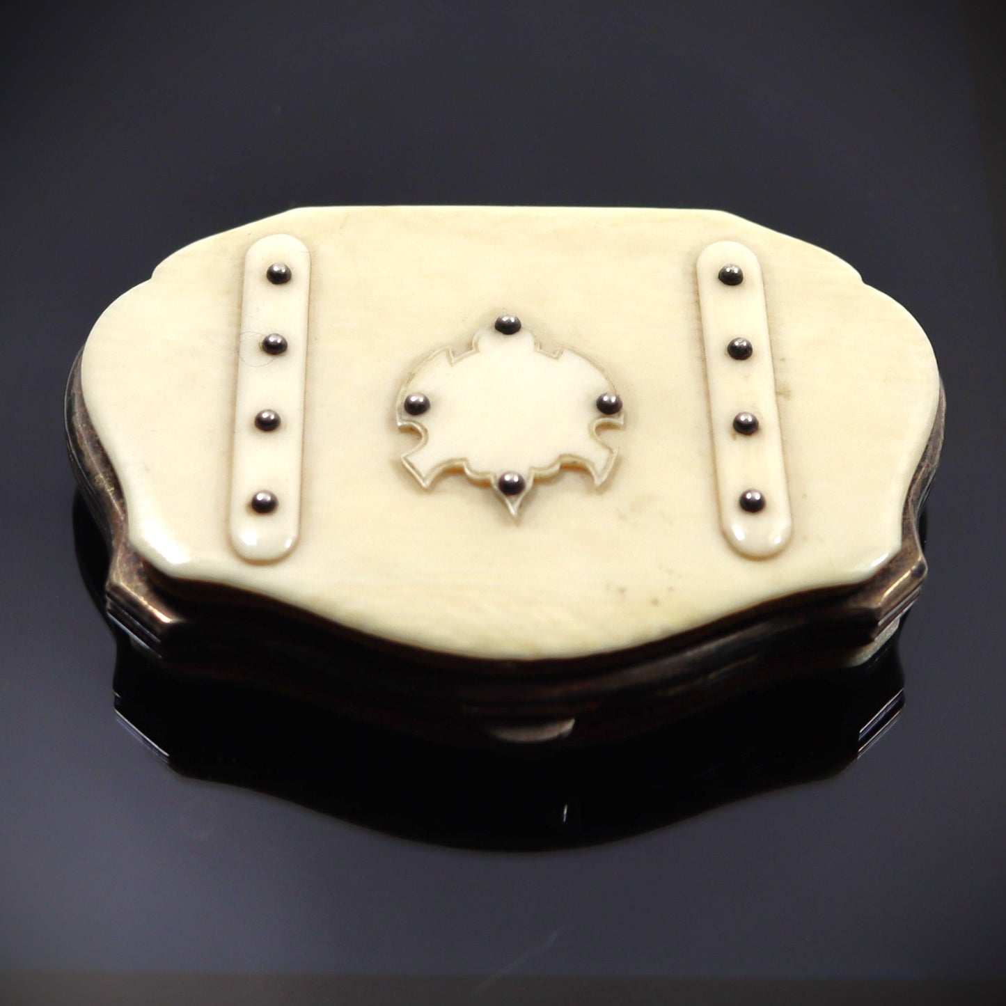 French Victorian Celluloid & Silk Porte Monnaie de Communicant Wallet Coin Purse