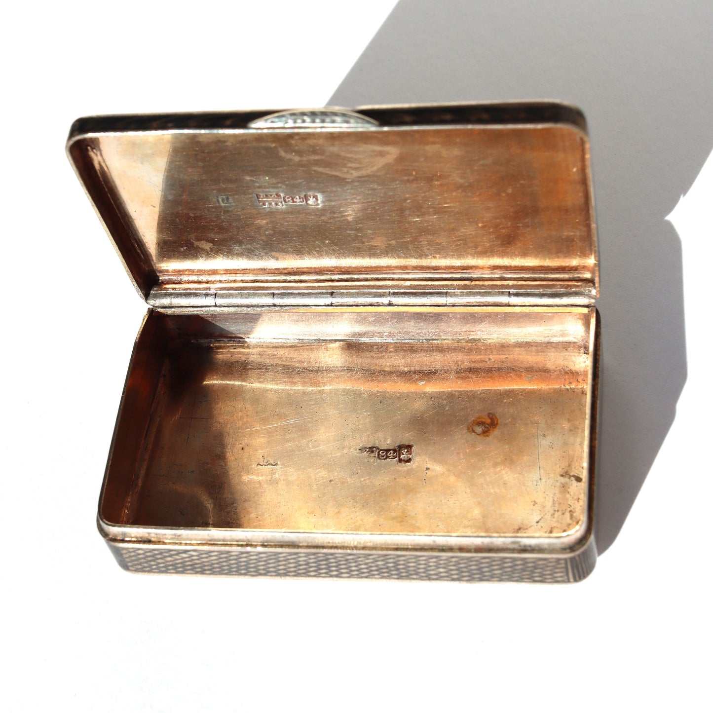 Antique Russian Imperial Czarist era 875 Silver Niello Snuff Box 1839