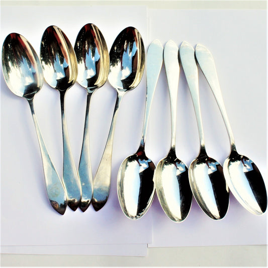 Antique Sterling Silver Schofield set 8 Table Spoons La Rochelle 1895 7.75"