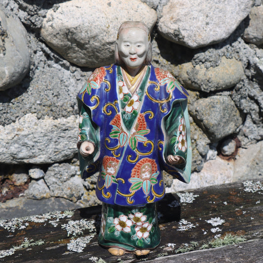 Japan Japanese Kutani Figure Kimono Classic Noh Theater Masked Figure Un Signed