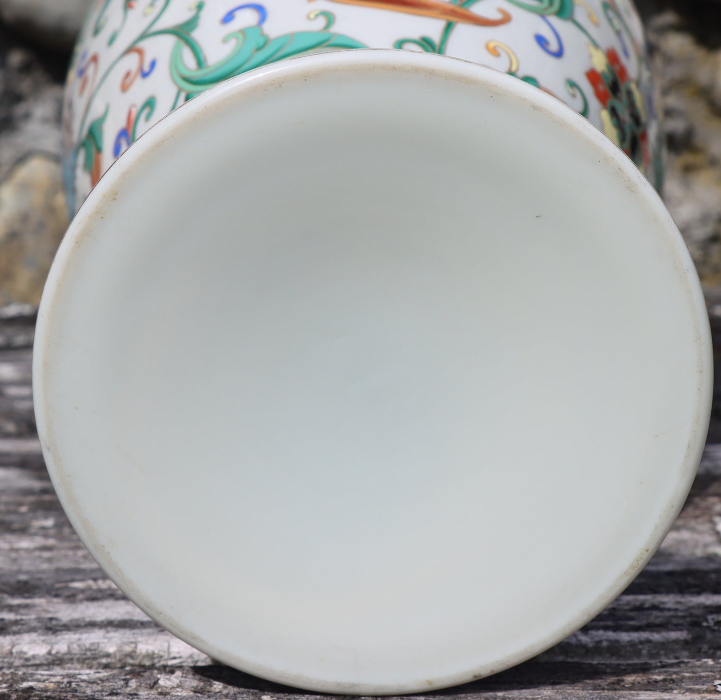 Rare 19thc Bohemian Czechoslovakian Milk Glass Enamel Vase Chinese Buddhist Symbolism 17"