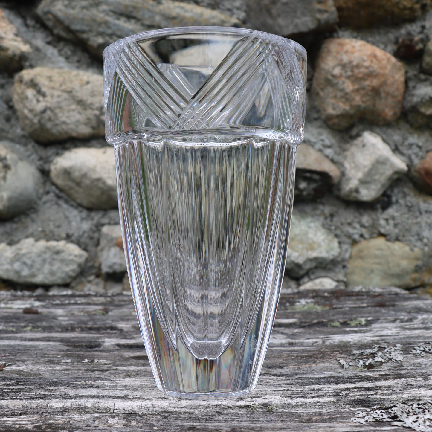 Vintage Orrefors Erica Lagerbielke Aladdin Deco Style Crystal Vase 10"