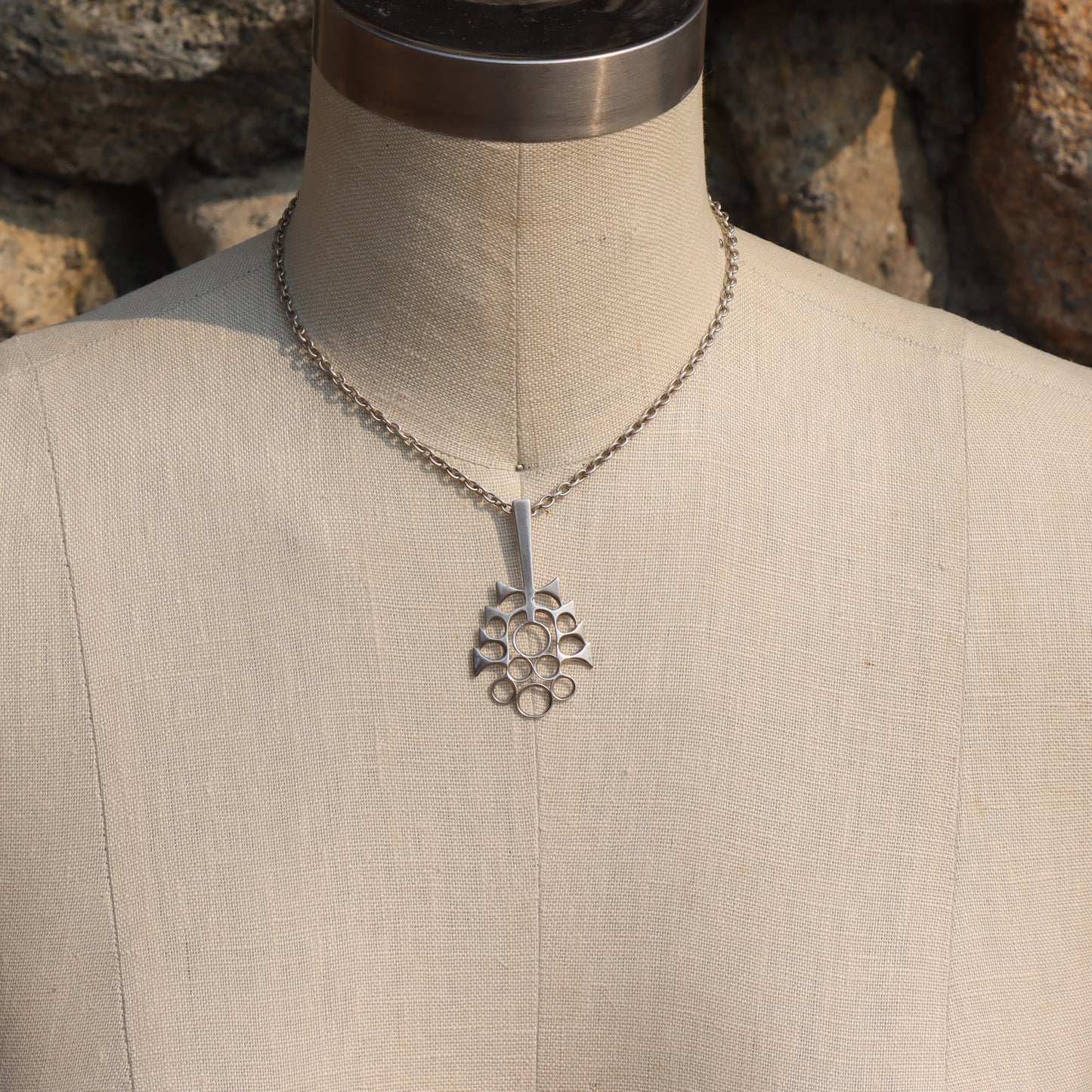 Vintage David Andersen Norway 925S Sterling Silver Viking Design Pendant Necklace