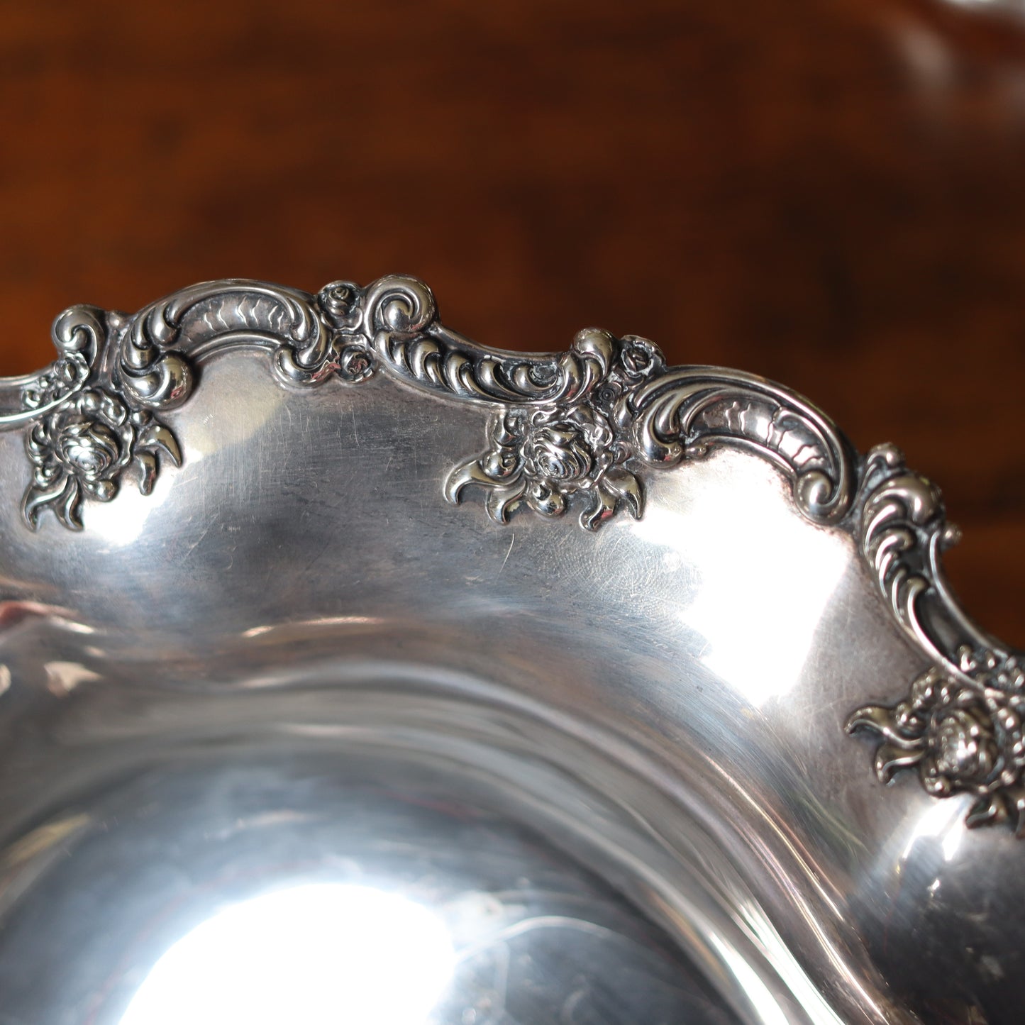 Antique Towle Sterling Silver 11.5" Serving Bowl Old English ? Engraved 20oz