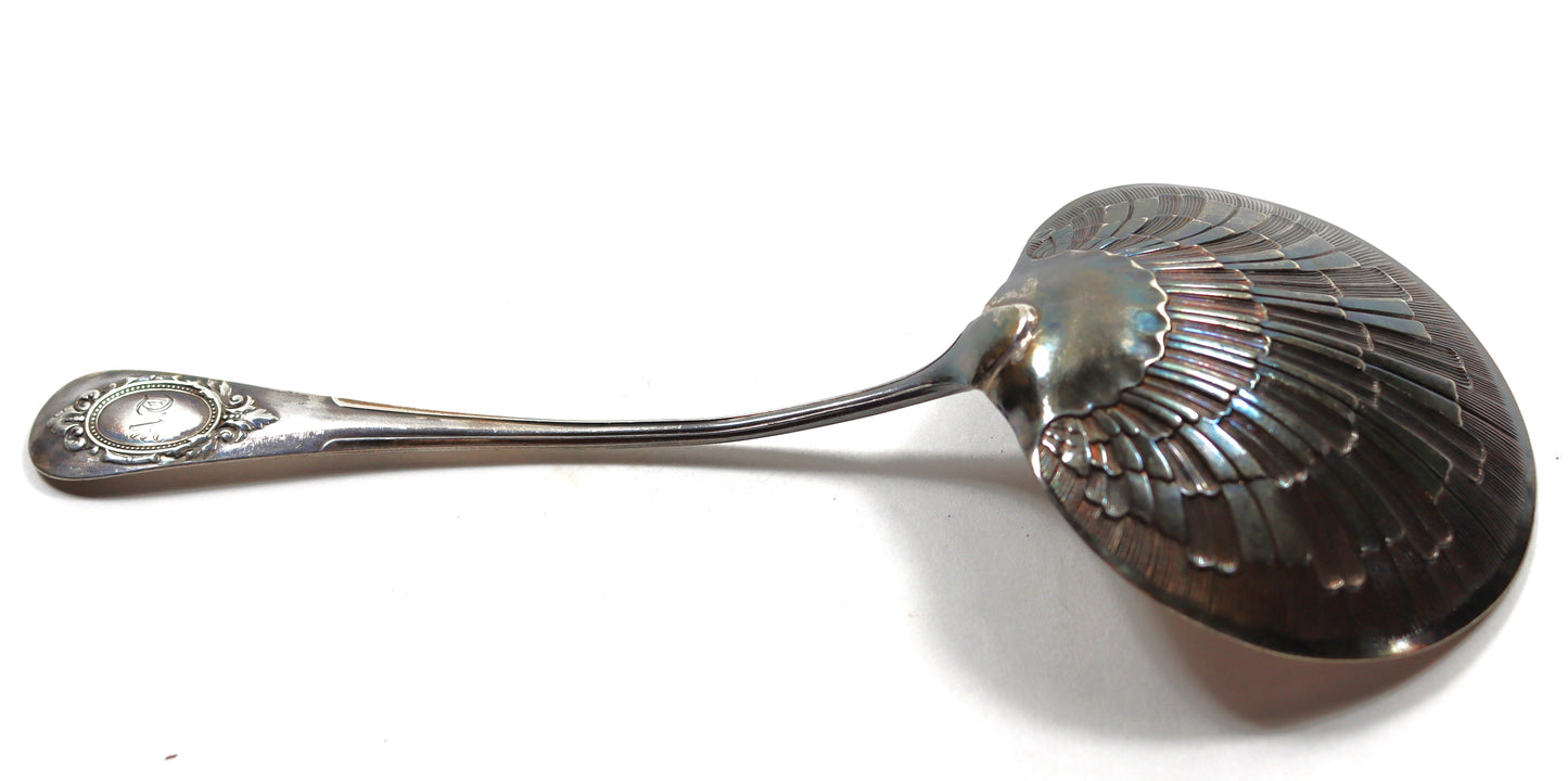 Antique Art Nouveau 950 French Silver Oyster Seafood Serving Spoon